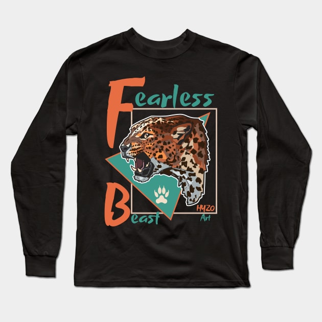 Fearless Beast Jaguar Long Sleeve T-Shirt by HyzoArt